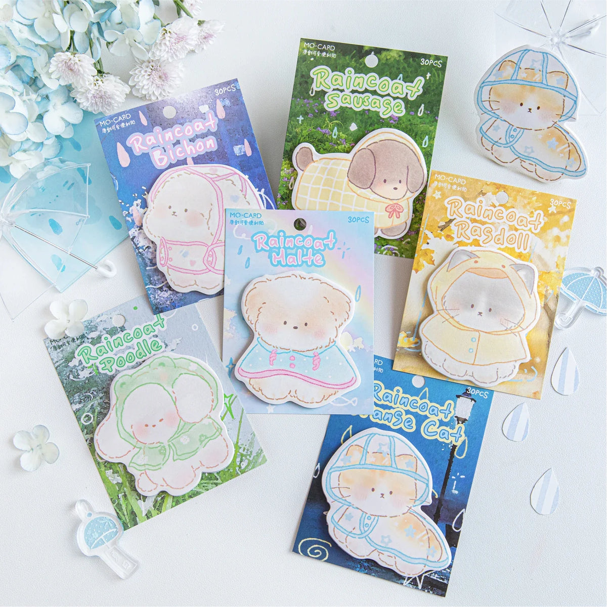 Kawaii Rabbit Bear Sticky Notes Memo Pad – 30 Sheets, 7 Colors Kawaii Sticky Notes Qme All