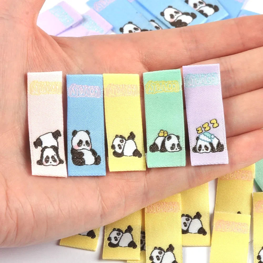 Cartoon Panda Embroidery Sewing Labels – Washable, 50pcs Embroidery Sewing Labels Qme