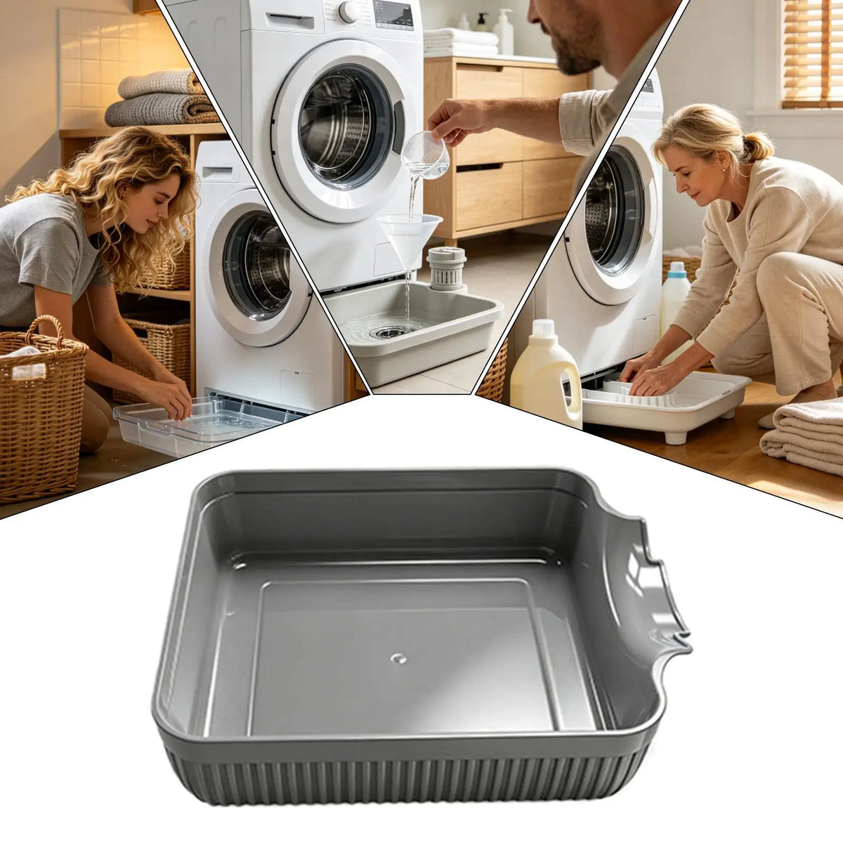 Washing Machine Drain Tray Front-Load Universal Drip Pan Washer Drain Tray Qme