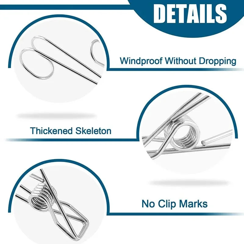 Long Tail Metal Hanging Clothes Clip Hooks – 10 Pack Clothes Clip Hooks Qme