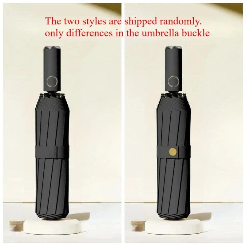 72-Bone Windproof Auto Folding Umbrella – UV & Rain Protection Folding Umbrella Qst