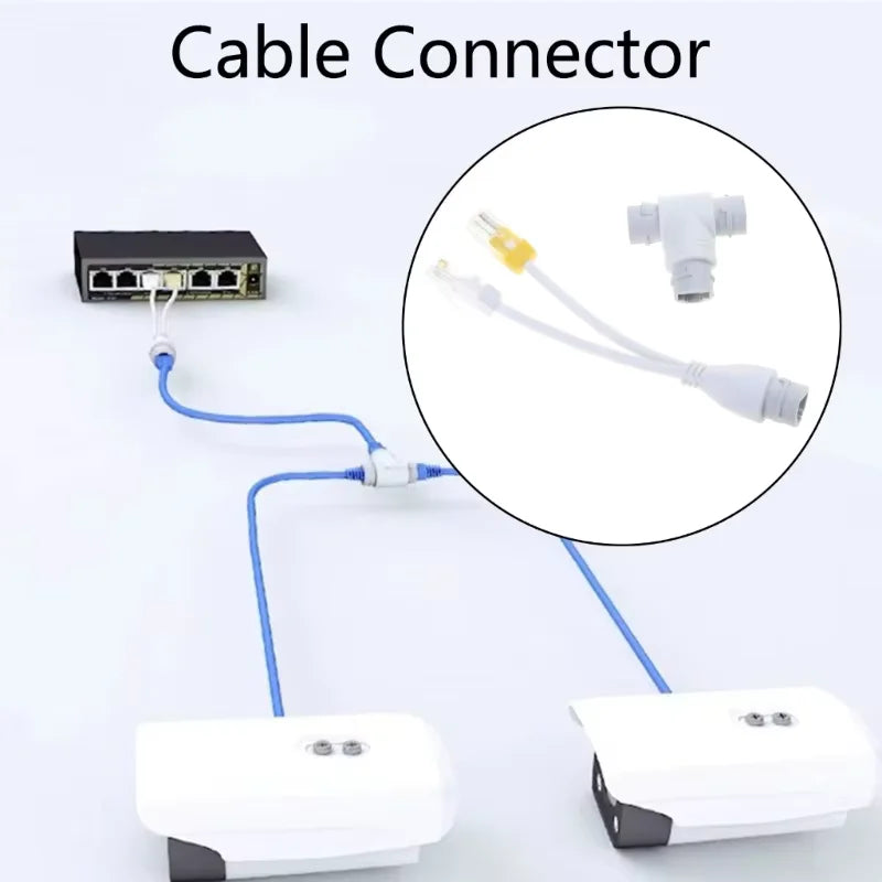 RJ45 Splitter 1-to-2 Connector 4P8P POE Ethernet Adapter Ethernet Splitter Adapter Qme
