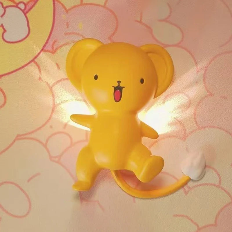 Luminous Anime Fridge Sticker Light – Sakura & Cerberus Décor Anime Night Light Qst
