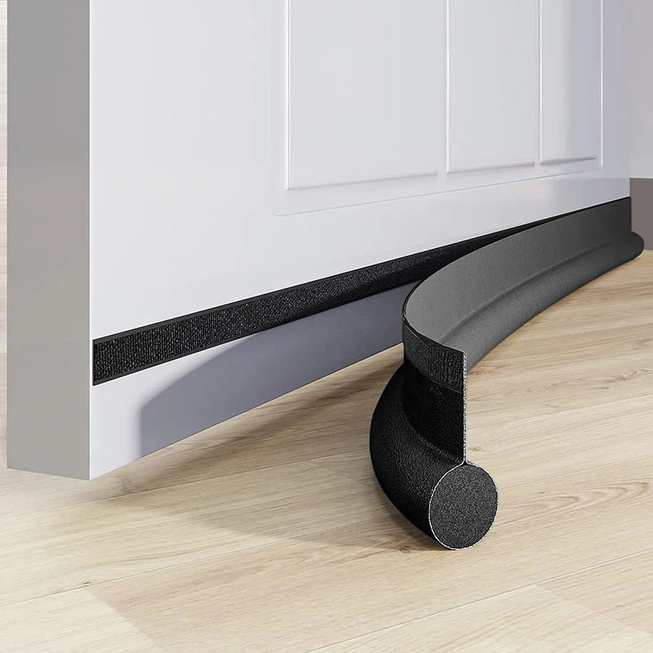 Adjustable Door Bottom Seal Strip & Draft Stopper – 96cm Door Draft Stopper Qme black