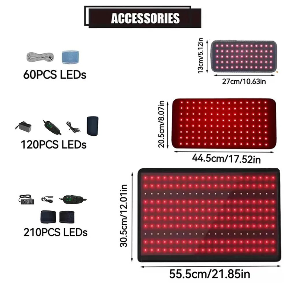 Red Light Therapy Belt 660nm 850nm – Infrared LED Body Wrap Light Therapy Belt Qst