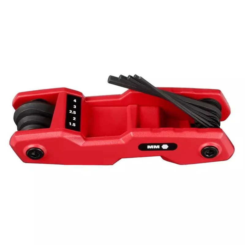 8-Key Metric Folding Hex Key Set 270° | Qme High-Contrast Folding Hex Key Set Qme