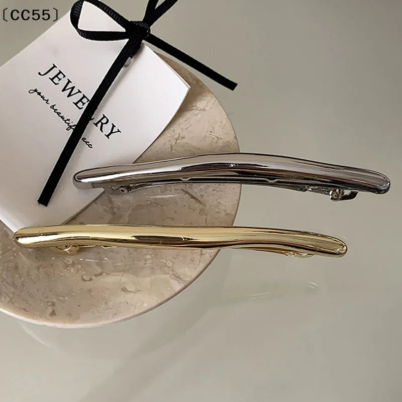 11cm Vintage Golden Metal Barrette Spring Hair Clip Hairpin Hair Clip Barrette Qst