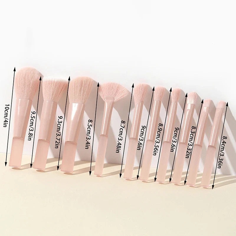 Mini Cherry Blossom Makeup Brush Set – 10 Pcs Travel Size Makeup Brush Set Qme ONE SIZE