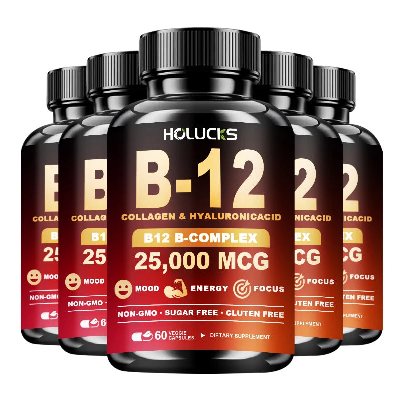 Vitamin B12 Complex with Marine Collagen & Biotin – 60/120 Caps Vitamin Supplement Qst 5 BOX 60pcs Hot Sale