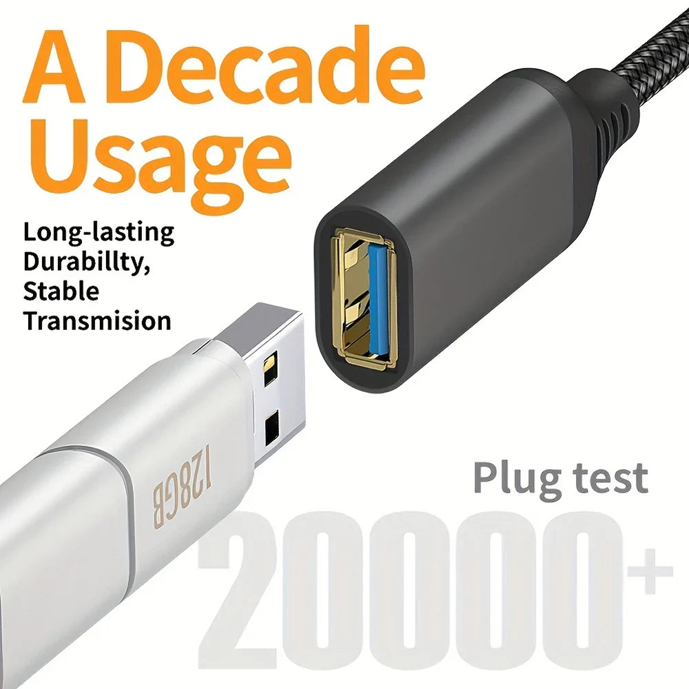 USB 3.0 Extension Cable 0.5m–5m | Nylon Braided Male to Female USB Extension Cable Qme
