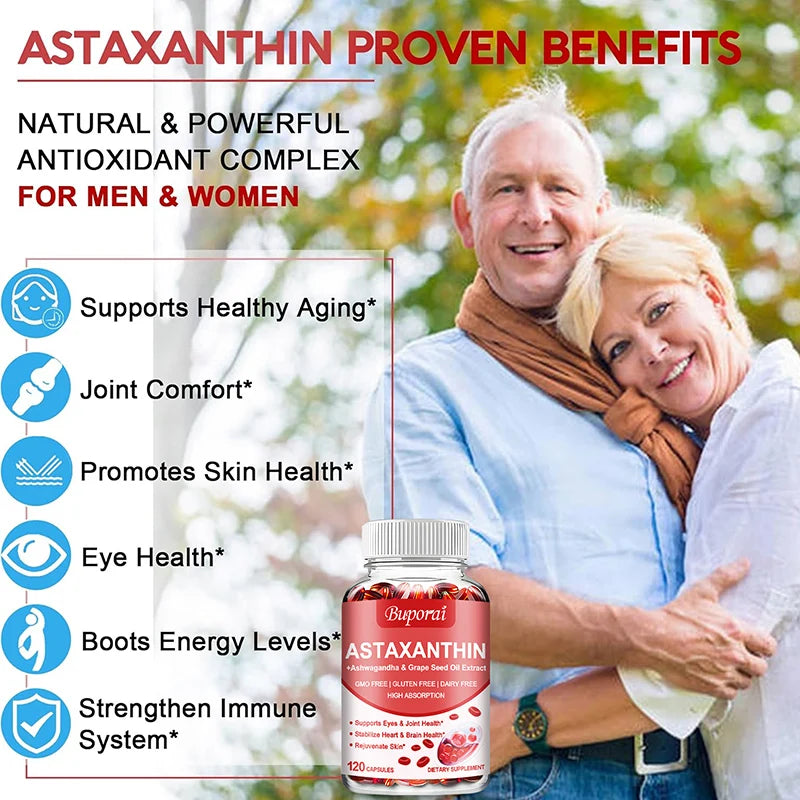 Astaxanthin Capsules – Antioxidant for Skin, Eye & Immune Support Antioxidant Supplement Qst