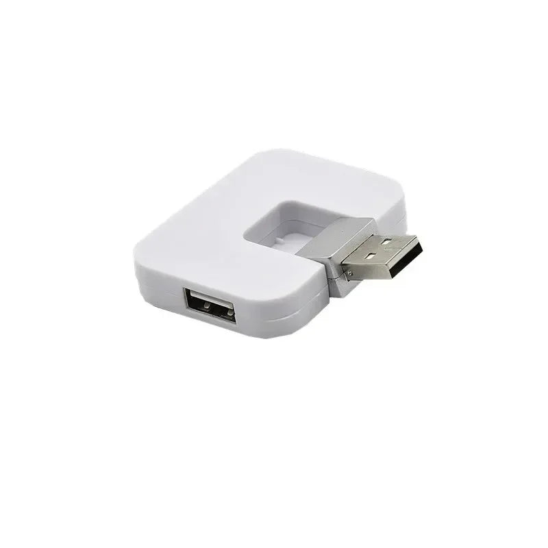 Rotating 4-Port USB 2.0 Hub Splitter – Car & Desk Expander USB Hub Splitter Qme