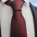 Men's Silk Plaid Wide Necktie – Silver Grey Luxury Tie Silk Necktie Qme RT5
