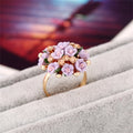 Jingdezhen Ceramic Flower Ring – Adjustable Women's Ring Ceramic Fashion Ring Qme PURPLE resizable