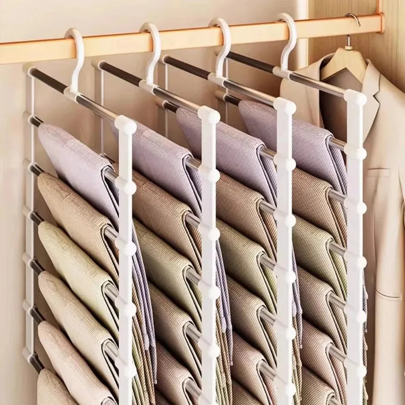 Multi-Layer Foldable Pants Hanger – Non-Slip Space Saver Pants Hanger Rack Qme