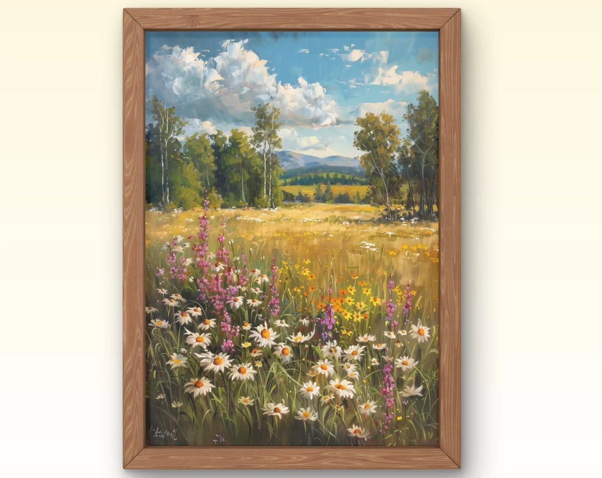 European Rural Scenery Canvas Print – Floral Wall Art