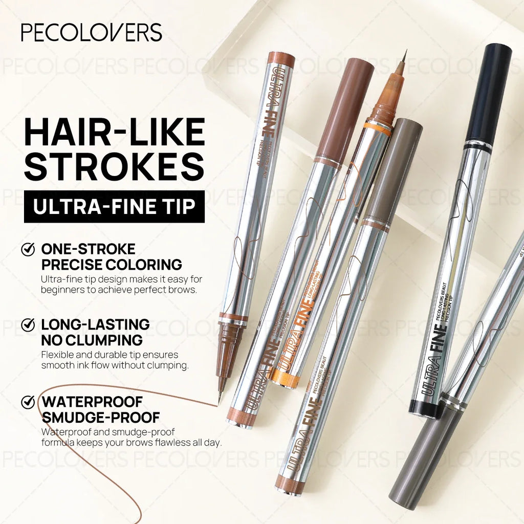 Waterproof Liquid Eyebrow Pencil – Black, Gray & Brown Brow Pen Liquid Eyebrow Pencil Qme