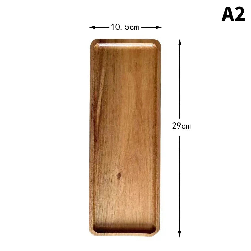 Japanese Beech Wood Oval Tray | Mini Solid Wooden Plate Wooden Serving Tray Qme A2
