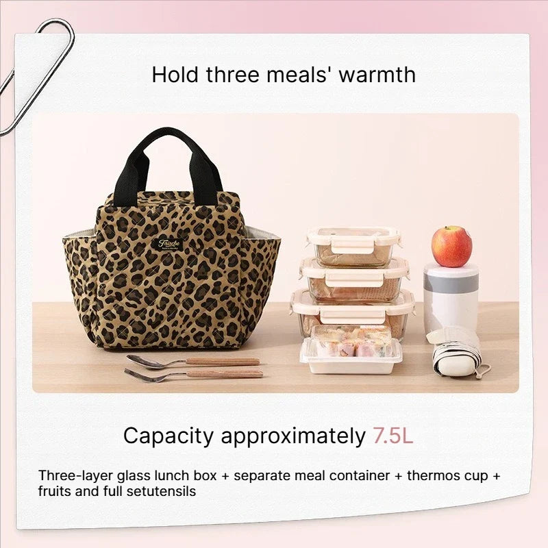 Large Capacity Insulated Lunch Bag Thermal Cooler Tote | Qme Insulated Lunch Bag Qme