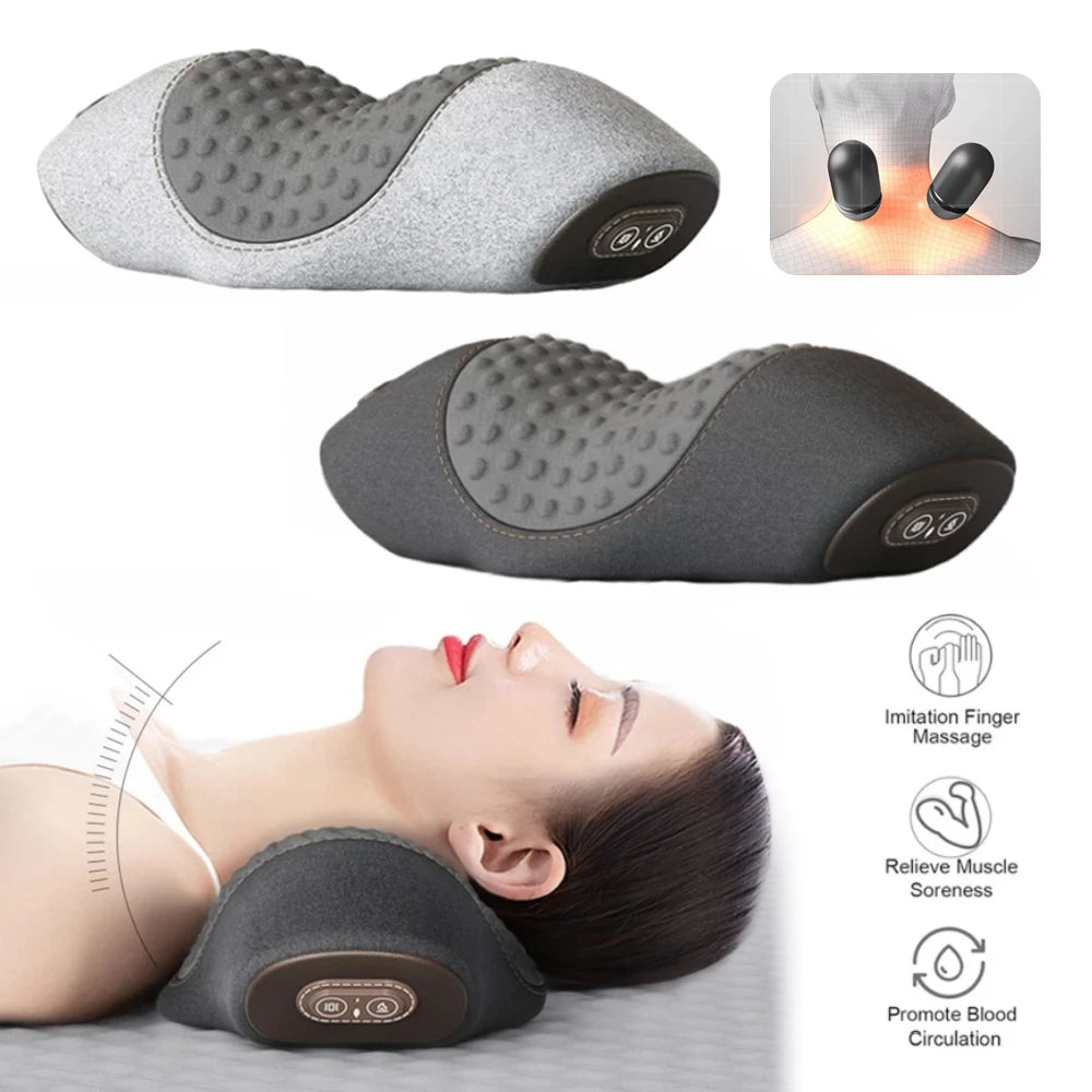 PAQIN Neck Massager Pillow – Heating Vibration Cervical Support Neck Massager Pillow Qst