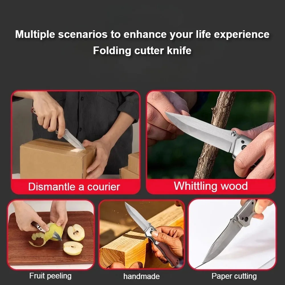 PLYS Folding Pocket Knife – Stainless Steel Outdoor EDC Knife Folding Pocket Knife Qst