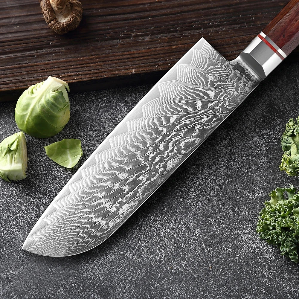 XITUO Damascus Steel Kitchen Knife Set – 67-Layer VG10 Kitchen Knife Set Qst