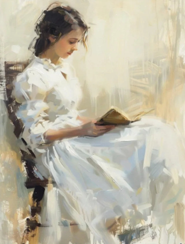 Vintage Female Reading Canvas Wall Art Print | Home Décor Canvas Wall Art Print Qst 9 20x30cm Unframed