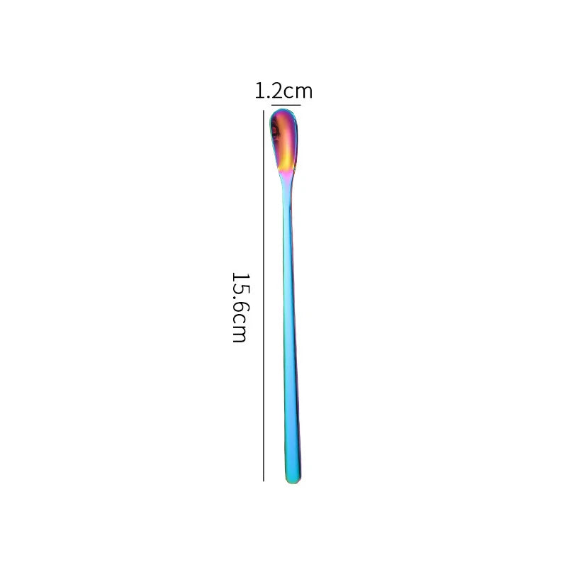 Long Handle Stainless Steel Stirring Spoon – Coffee & Tea Stirring Spoon Qst 2 Multicolor