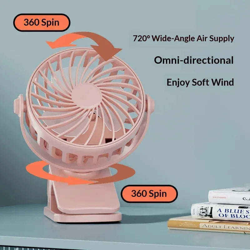USB Rechargeable Clip Fan – Mini Portable Stroller & Desk Fan Clip Fan Qme