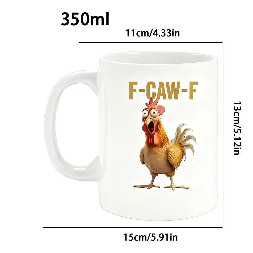Funny Rooster Ceramic Coffee Mug 350ml – Novelty Drinkware Novelty Ceramic Mug Qme China Mainland White 350ml