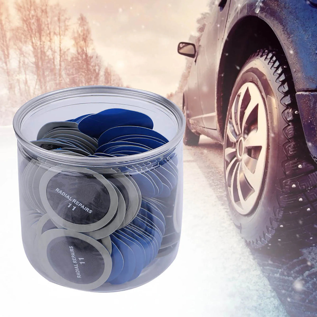 120-Pack 43mm Natural Rubber Cold Tire Repair Patches Tire Repair Patches Qme