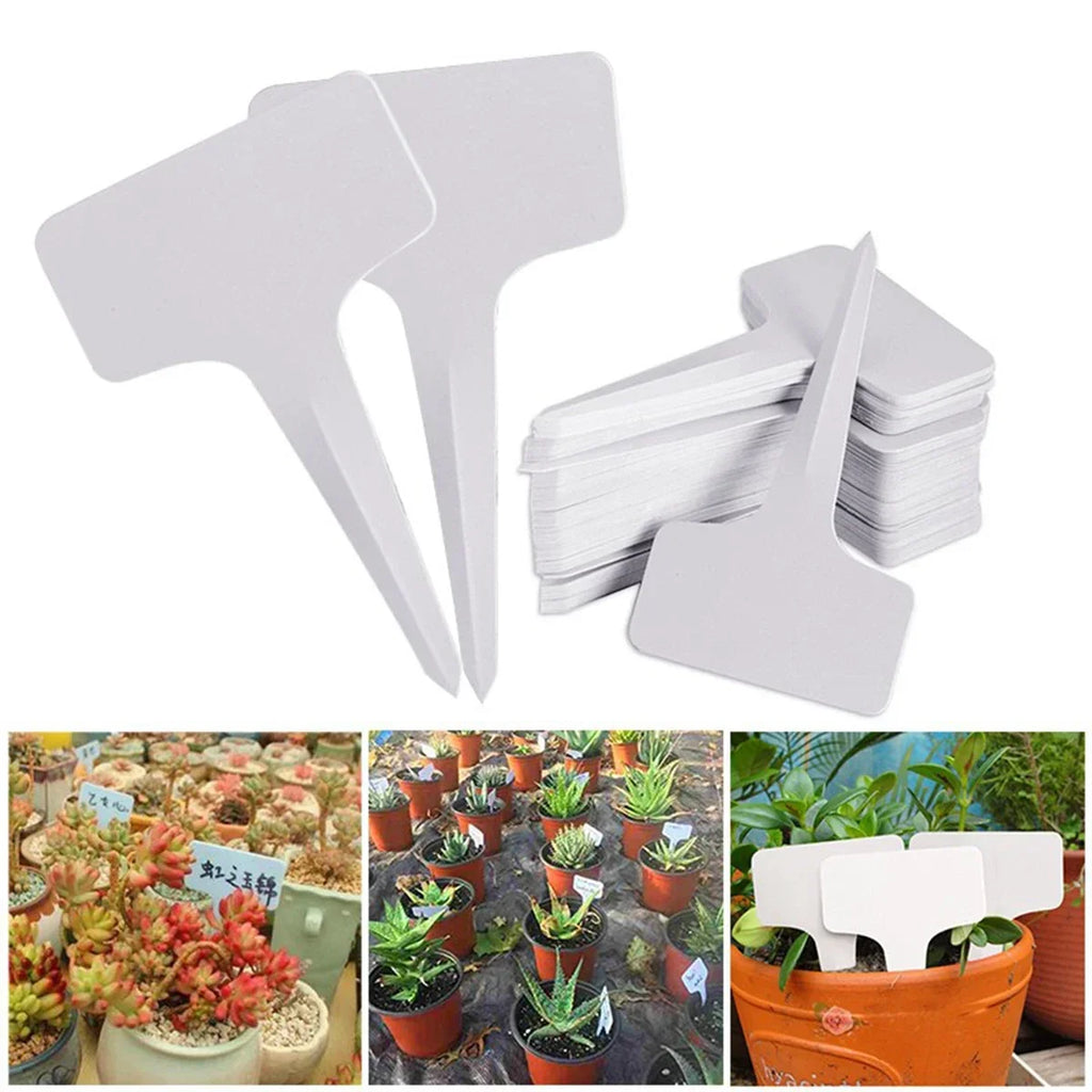 White Waterproof PVC Garden Plant Labels – 100pcs Sign Tags Garden Plant Labels Qme