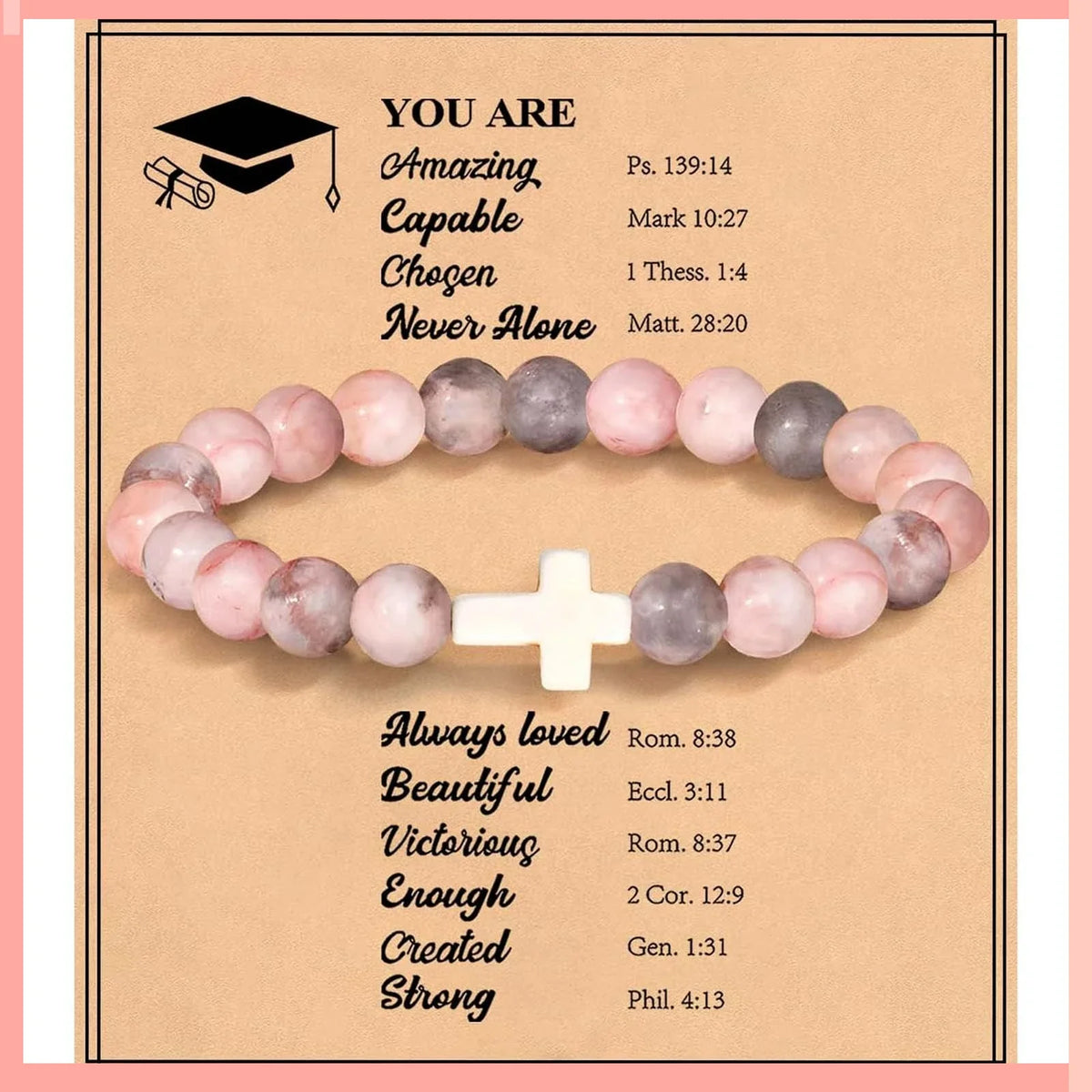 Ladies Colorful Bead Combination Bracelet – 11 Color Options Bead Bracelet Qme Pink