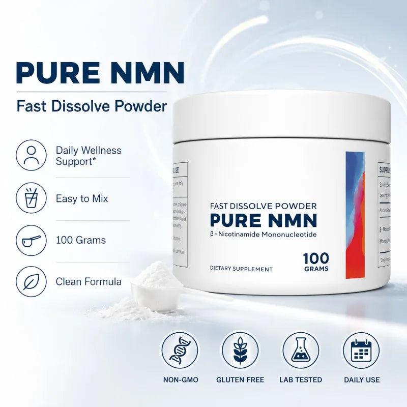 NMN Powder 100g – Nicotinamide Mononucleotide 500mg Per Serving NMN Supplement Powder Qst
