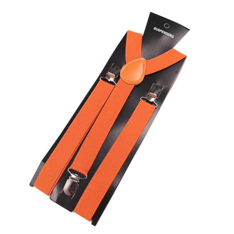 Unisex Elastic Leather Suspenders Braces – 26 Colors