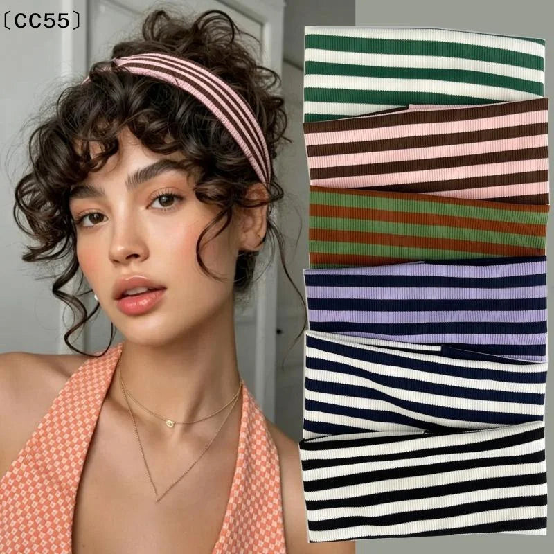 Striped Elastic Sports Headband – Unisex Yoga Sweatband Sports Headband Qst