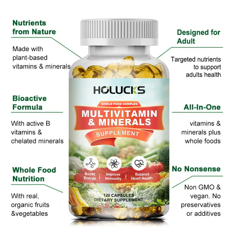 HOLUCKS Complete Multivitamin & Minerals Capsules | B1G1 Free Multivitamin Supplement Qst