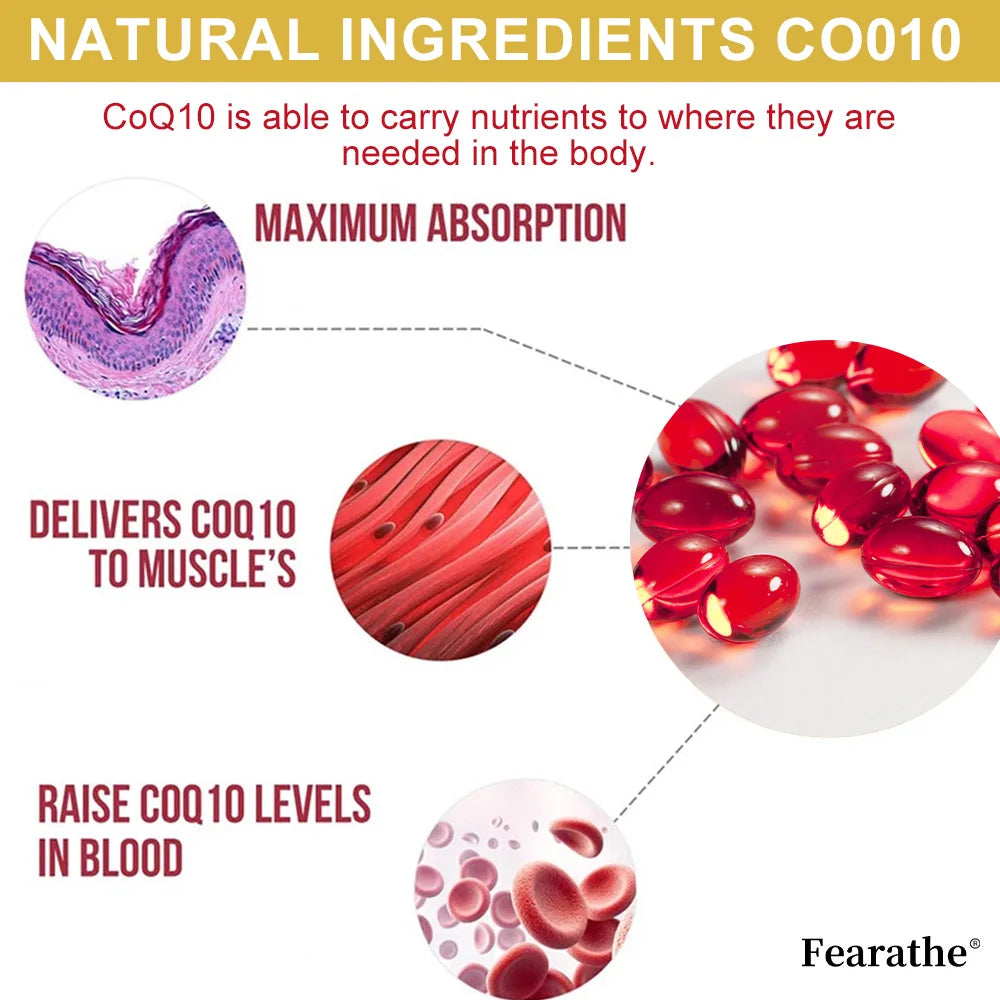 CoQ10 200mg Capsules – Heart & Cellular Energy Support | Fearathe CoQ10 Supplement Qst