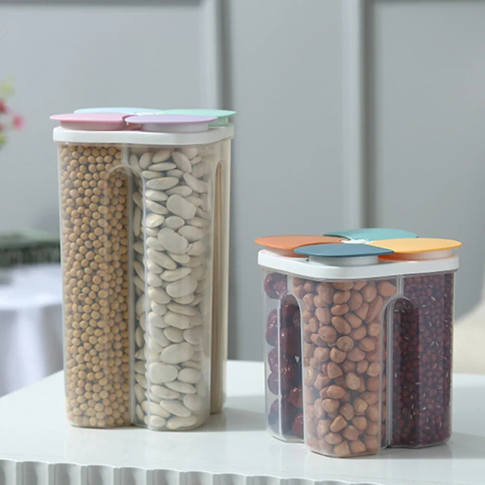 Transparent Food Storage Crisper with Partitions & Sealed Lid Food Storage Crisper Qme