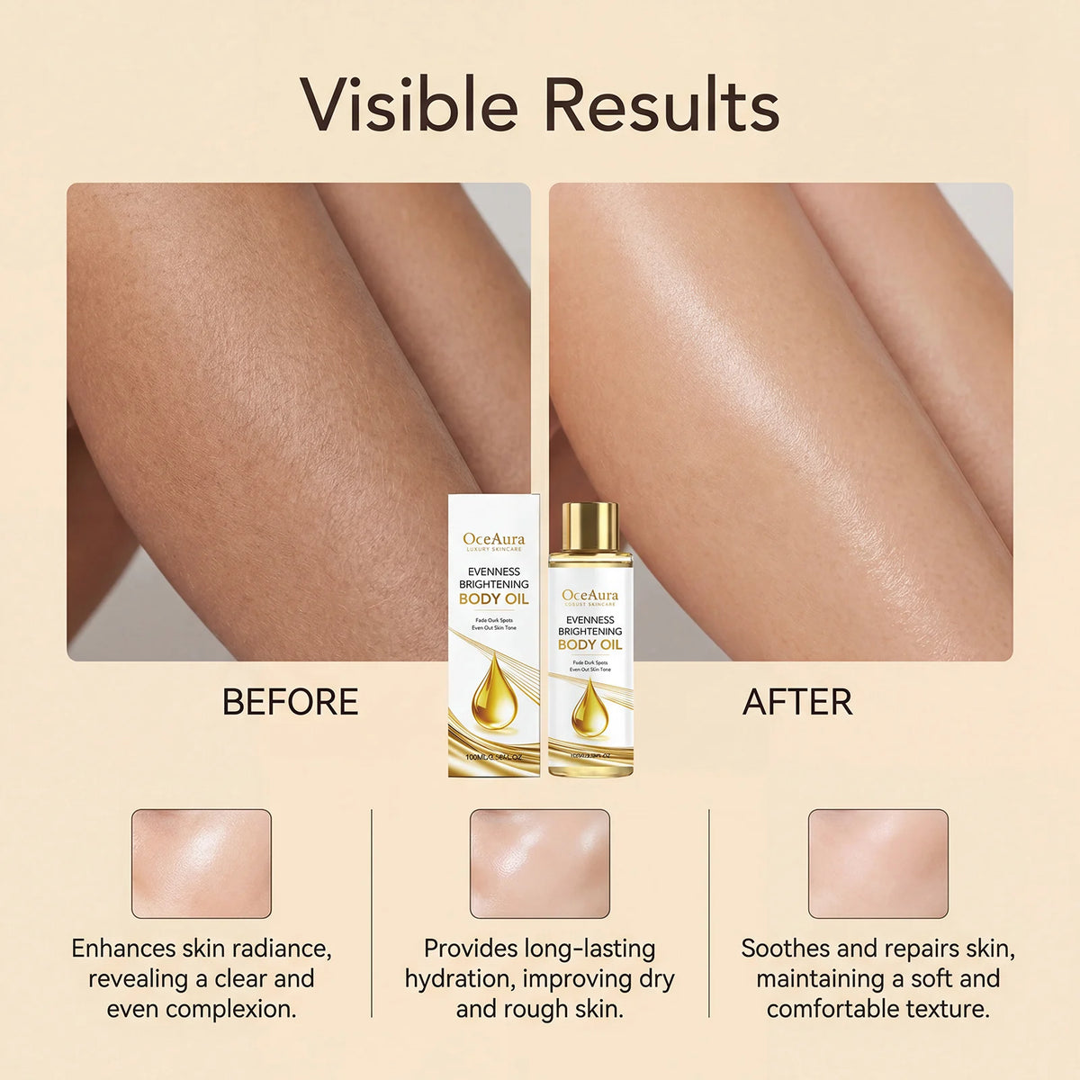 OceAura Vitamin E & Aloe Vera Moisturizing Body Oil 100ml Body Oil Qst