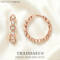 Rose Gold Creole Hoop Earrings | Hand-Set Zirconia Circles Hoop Earrings Qme Default Title