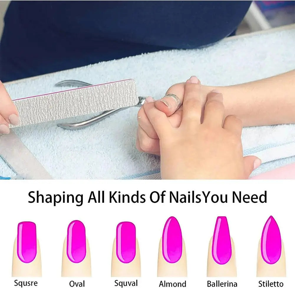 Ultra-Thin Nail Sanding Strip Files 100/180 Grit – 10 Pack Nail Files Qme