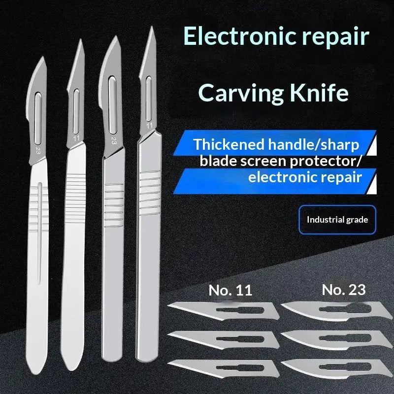 Carbon Steel Scalpel Blades & Handle – DIY Craft Cutting Tool Precision Scalpel Set Qme