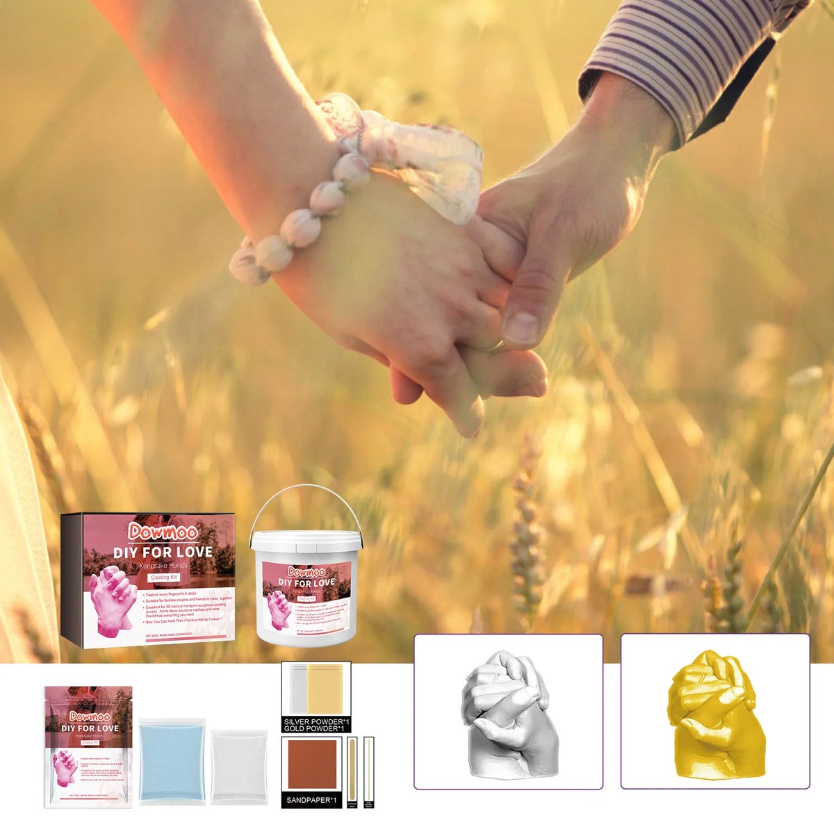 DIY Couple Hand & Foot Cast Kit – Gypsum Mold Keepsake Set DIY Casting Kit Qst