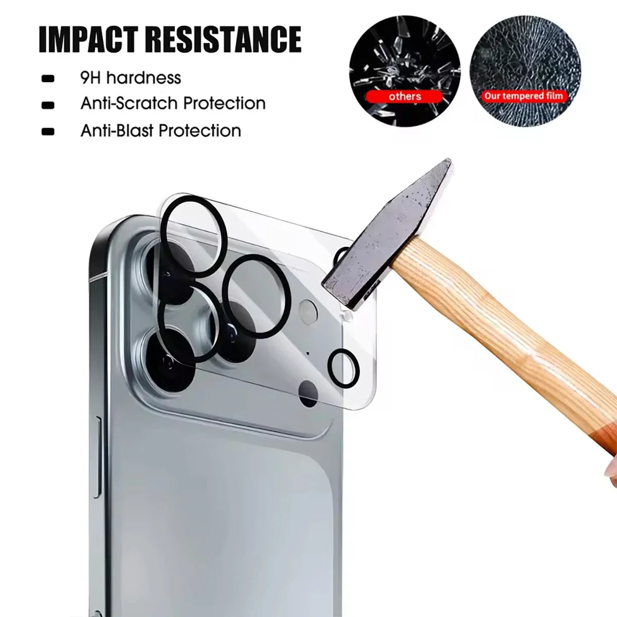 5-Pack Tempered Glass Camera Lens Protector – iPhone 17 Camera Lens Protector Qme