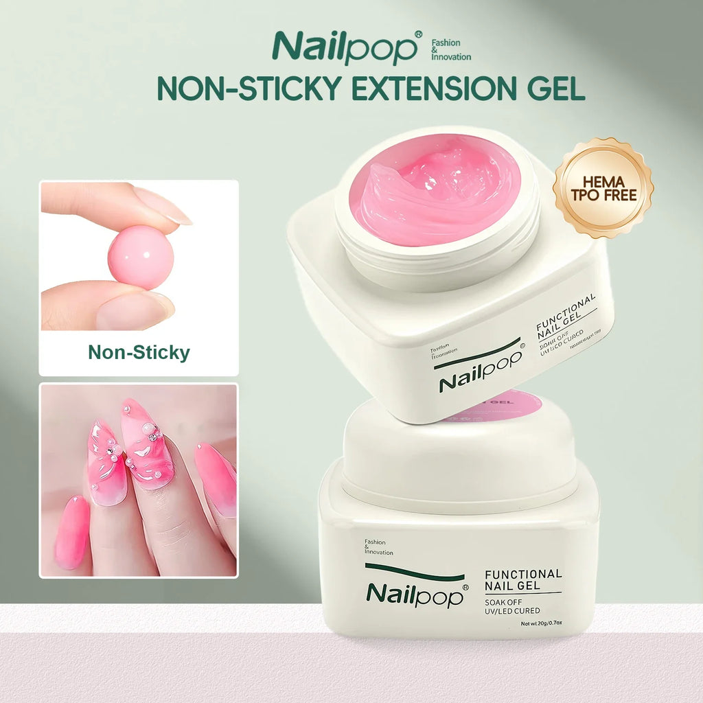 Nailpop No TPO HEMA Extension Gel – Non-Sticky Nail Art Nail Extension Gel Qme