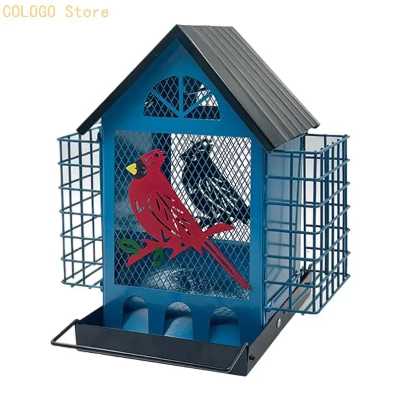 Decorative Iron Hanging Bird Feeder | Outdoor Garden Decor Hanging Bird Feeder Qme