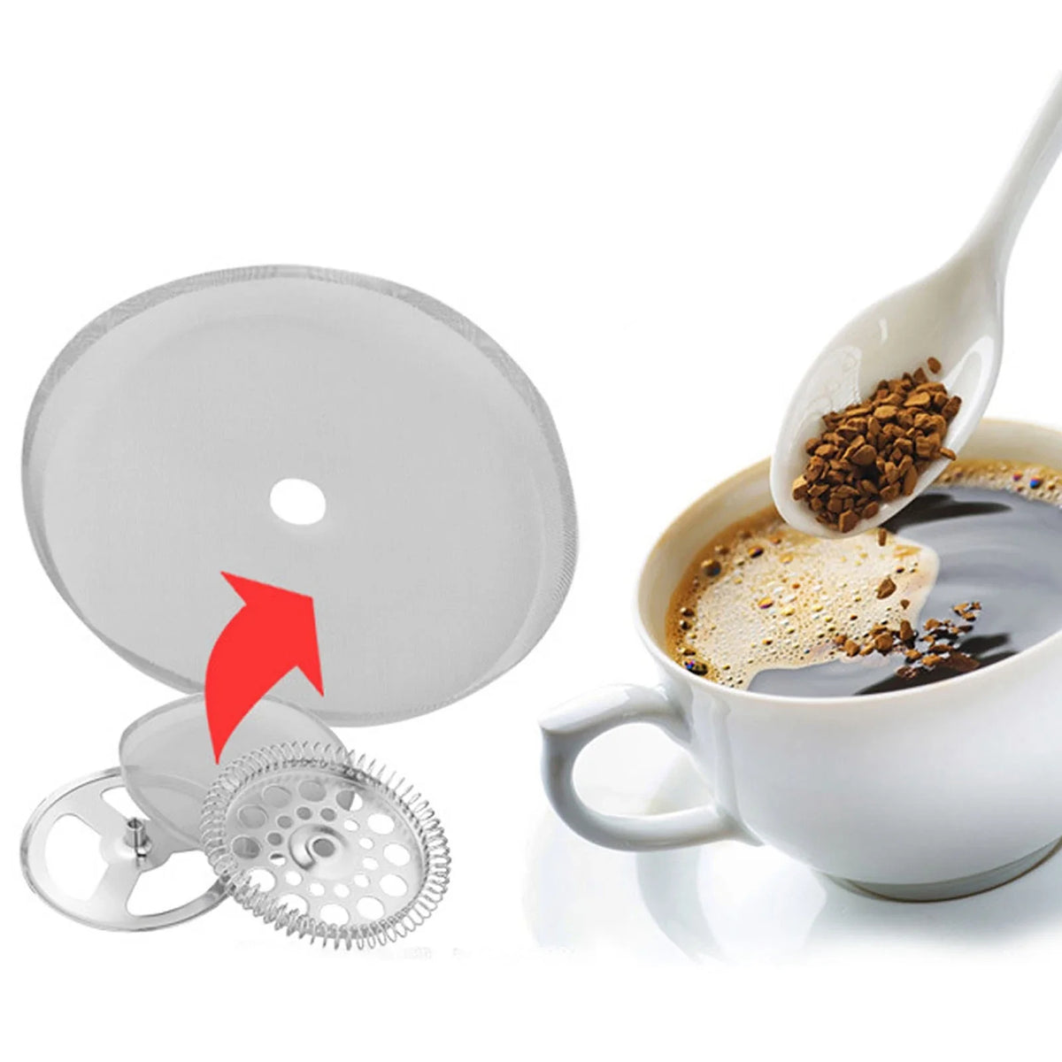 Reusable 304 Stainless Steel Mesh Coffee Filter – Portable Reusable Coffee Filter Qme