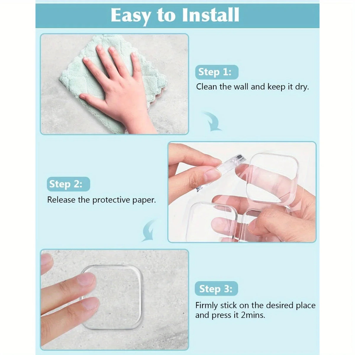 6-Piece Self-Adhesive Door Stop Wall Protectors – Clear Bumpers Door Stop Bumper Qme