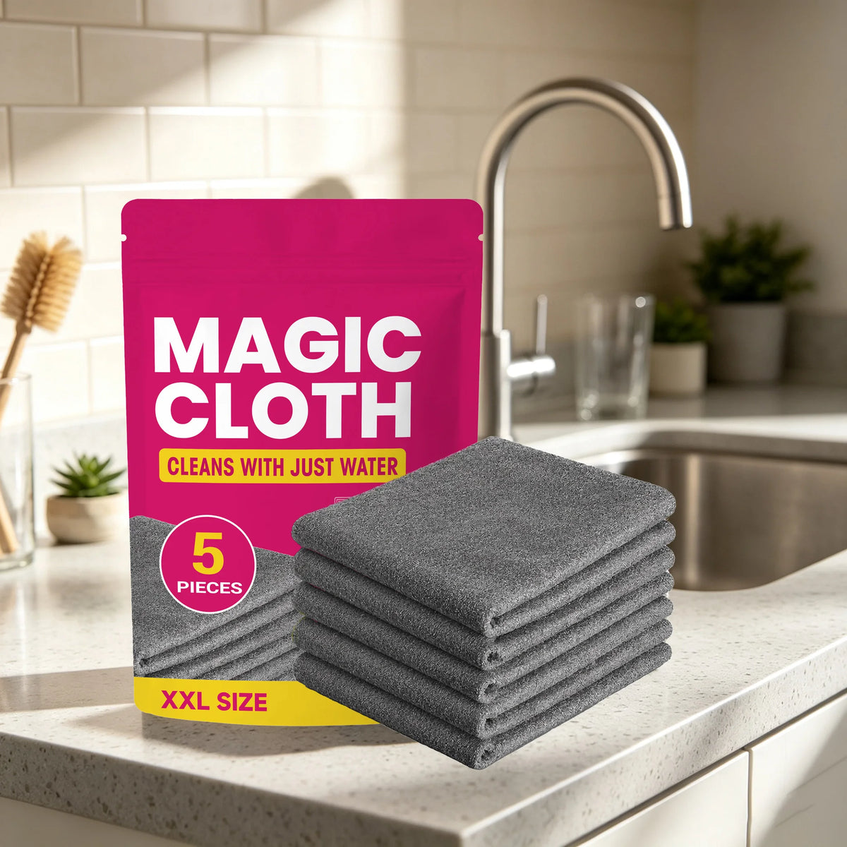5-Pack Magic Microfiber Cleaning Cloths – Multi-Surface Microfiber Cleaning Cloth Qst